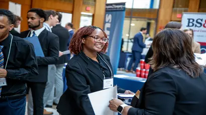 Fredonia business students meet potential employers at a career fair