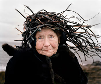 woman with twig headpiece