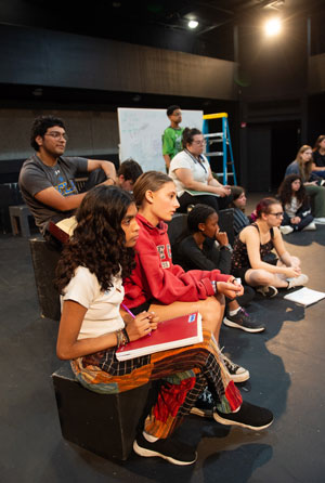 Students in a theatre class setting