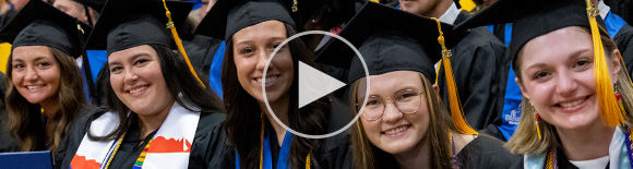 Graduates at commencement
