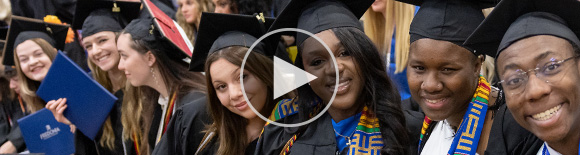 Graduates at commencement