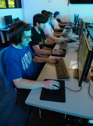 Students playing games