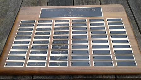 Olson Scholarship Plaque 2