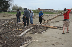 Cleaning Debris Lake Erie