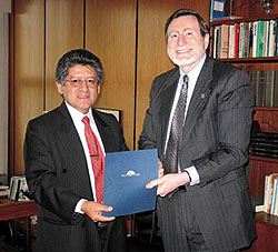 President Hefner, right, with Rector Neri