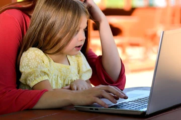 Girl watching video