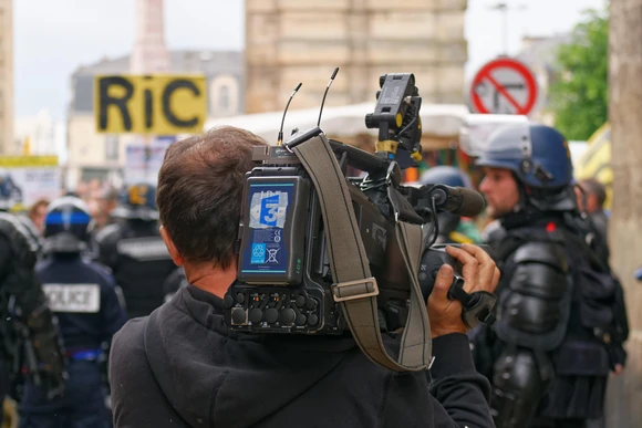 Journalist covering a story