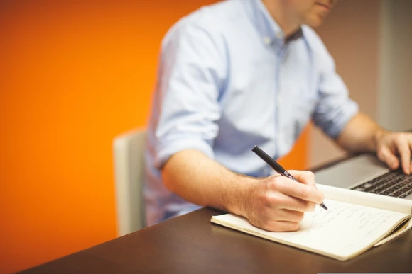 writer working at a computer