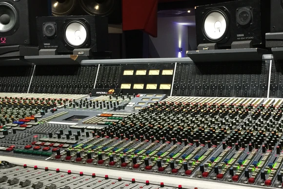 Sound board in a studio