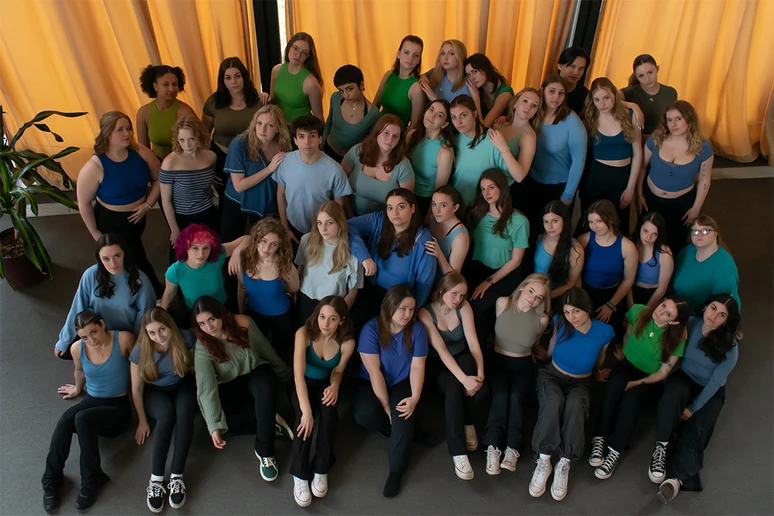 group of students posing outside