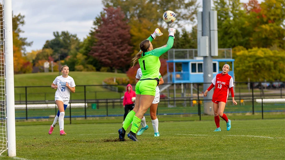 goalie making a save on the soccer field