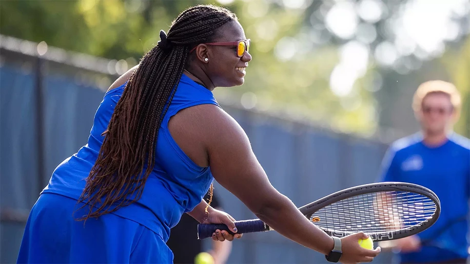 tennis player in action in court