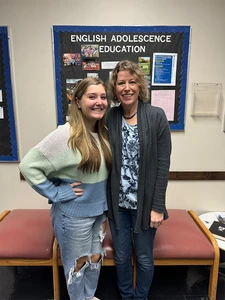 Honors Student of the Month Brynn Backert (left) with Dr. Christina Jarvis.