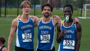 three cross country runners