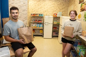 Evan Wolitzer and Meghan Kruszka, on duty at Freddy’s Locker.