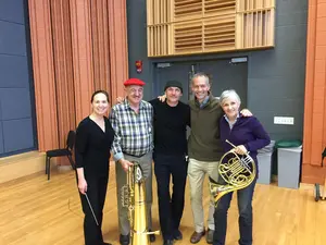 group of musicians on wind ensemble project