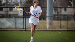 Julie Culver playing lacrosse