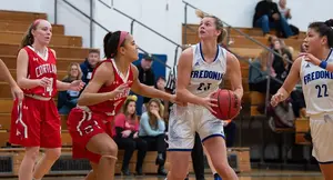 Katie Pitcher playing basketball