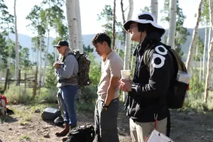 students in the forest 