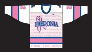 hockey jersey for Pink the Rink event in 2023, hockey team