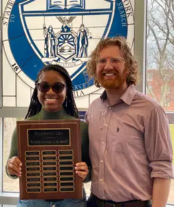 Crystal Robinson with Grissom Hall Resident Director Richard Sanders.