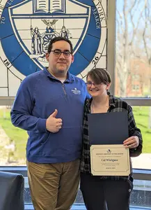 Kristen “Cal” Wielgasz (right), with Residence Director Ronny Nissen