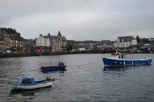 boats in a harbor in Scotland