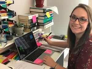 student at computer