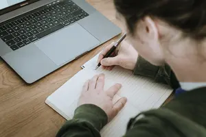 laptop and notepad