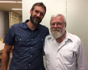 Dr. Birger Vanwesenbeeck (left), with Dr. Mark Gelber, at the Be’er Sheva symposium.