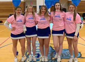 The 2019 Fredonia Blue Devil seniors cheerleaders