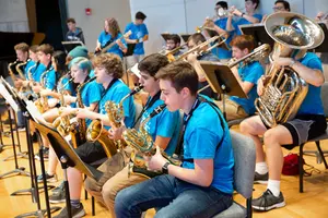 summer music camp students performing