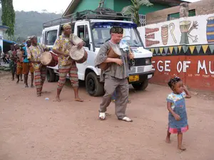 Bernard Woma leads drummers