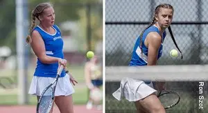 Olivia Miller and Anna Chiacchia playing tennis