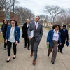 student Ambassadors escort SUNY Chancellor John King Jr.