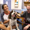 students with dogs 