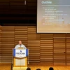 Dr. Thomas Hegna, presenting the Robert W. Kasling lecture in the Juliet J. Rosch Recital Hall. Photo by Dr. Syed Haider