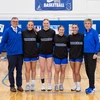 senior basketball players with coaches